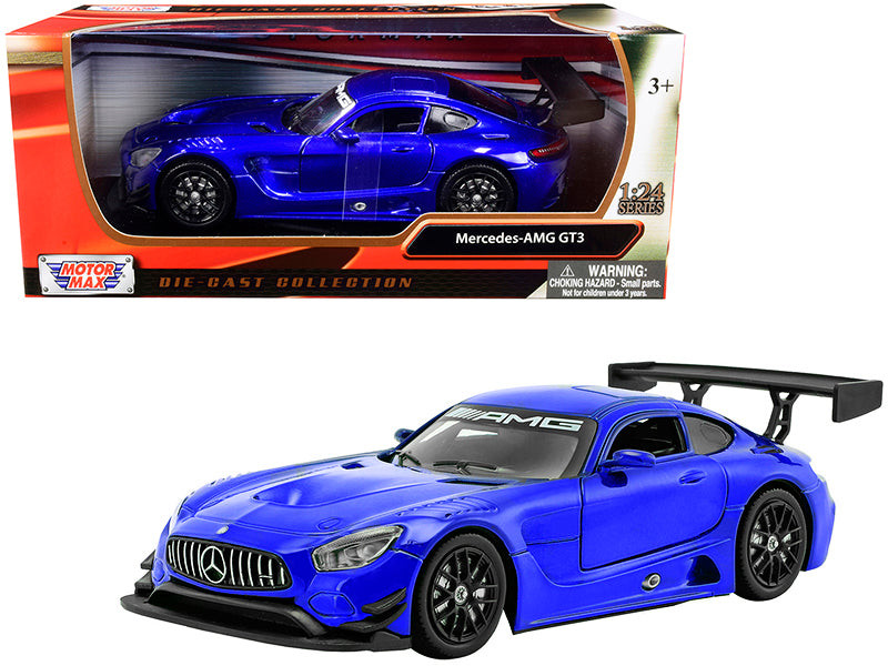 Mercedes AMG GT3 Bright Blue 1/24 Diecast Model Car by Motormax