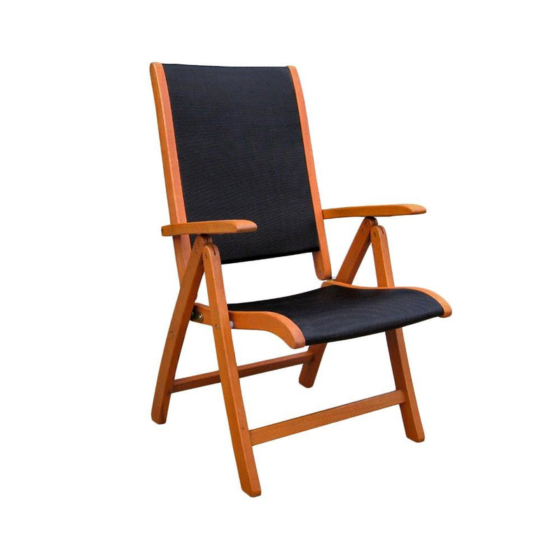 Royal Tahiti Outdoor Wood 5-Position Folding Chair (Set of 2)