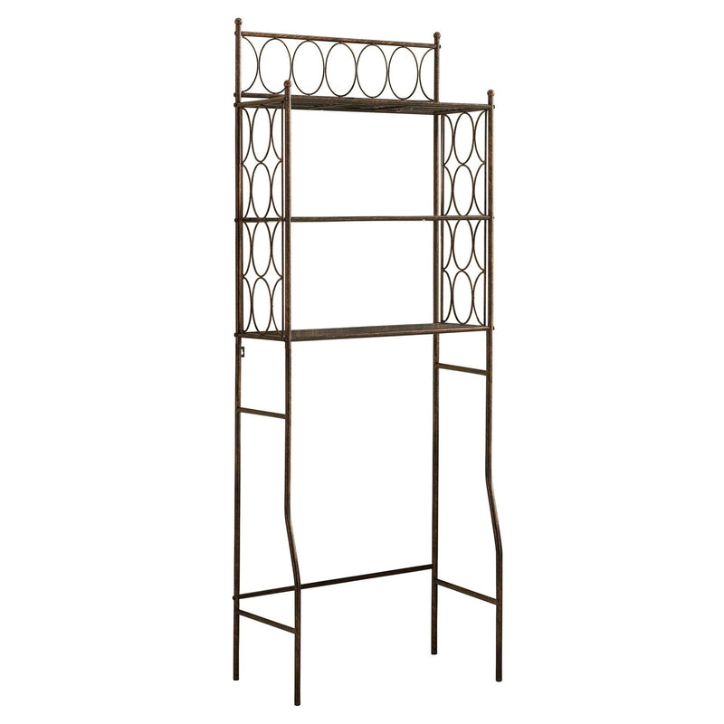 Brushed Copper Finish Iron 3 Tier Bathroom Rack