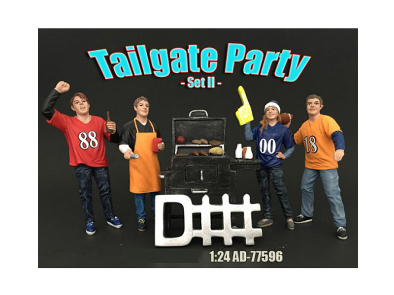 Tailgate Party Set II 4 piece Figurine Set for 1/24 Scale Models by American Diorama