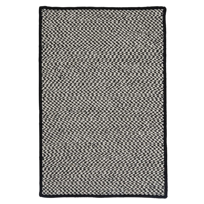 Outdoor Houndstooth Tweed - Black 10' square