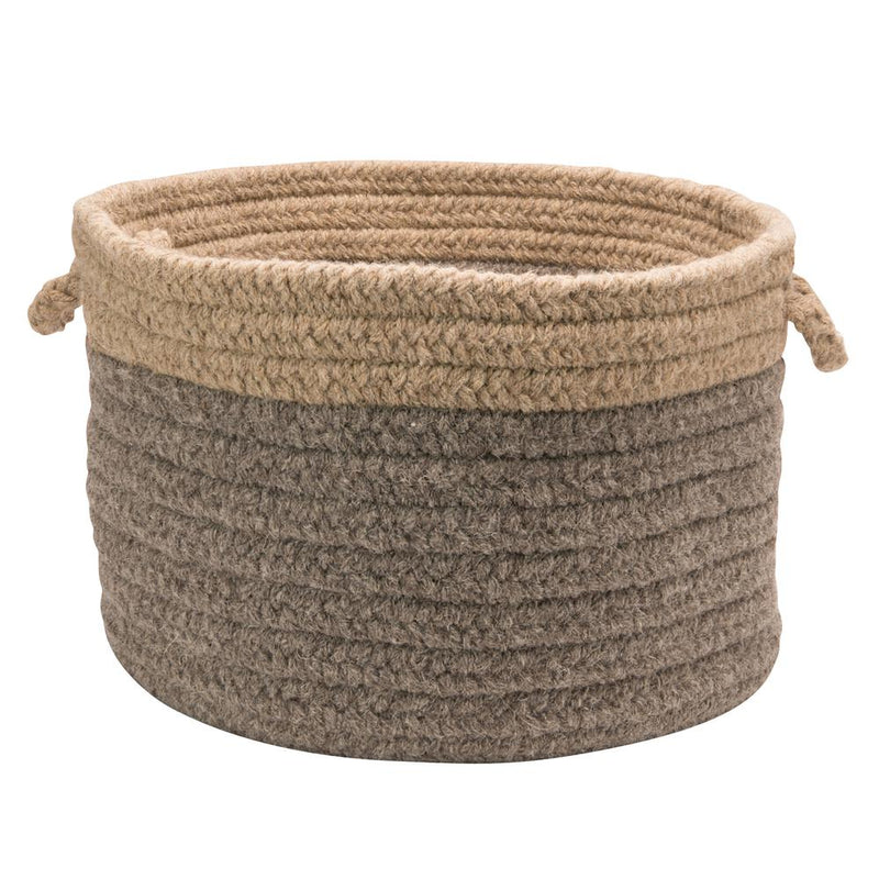 Chunky Nat Wool Dipped Basket - Dark Gray/Beige 24"x14"