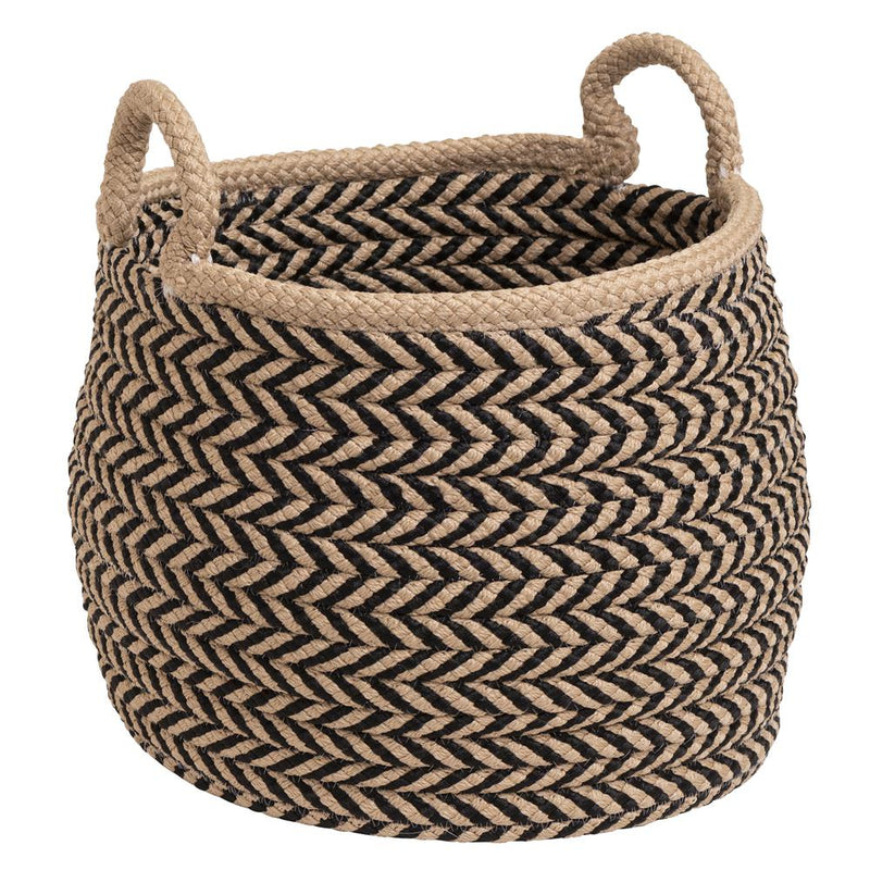 Prevé Basket - Taupe & Black 15"x15"x15"