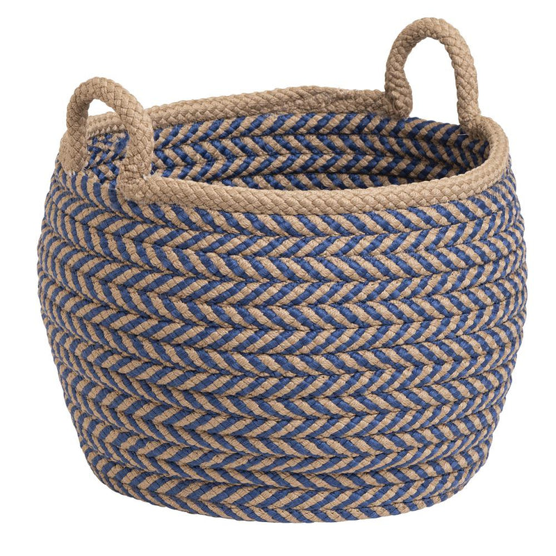 Prevé Basket - Taupe & Blue 15"x15"x15"