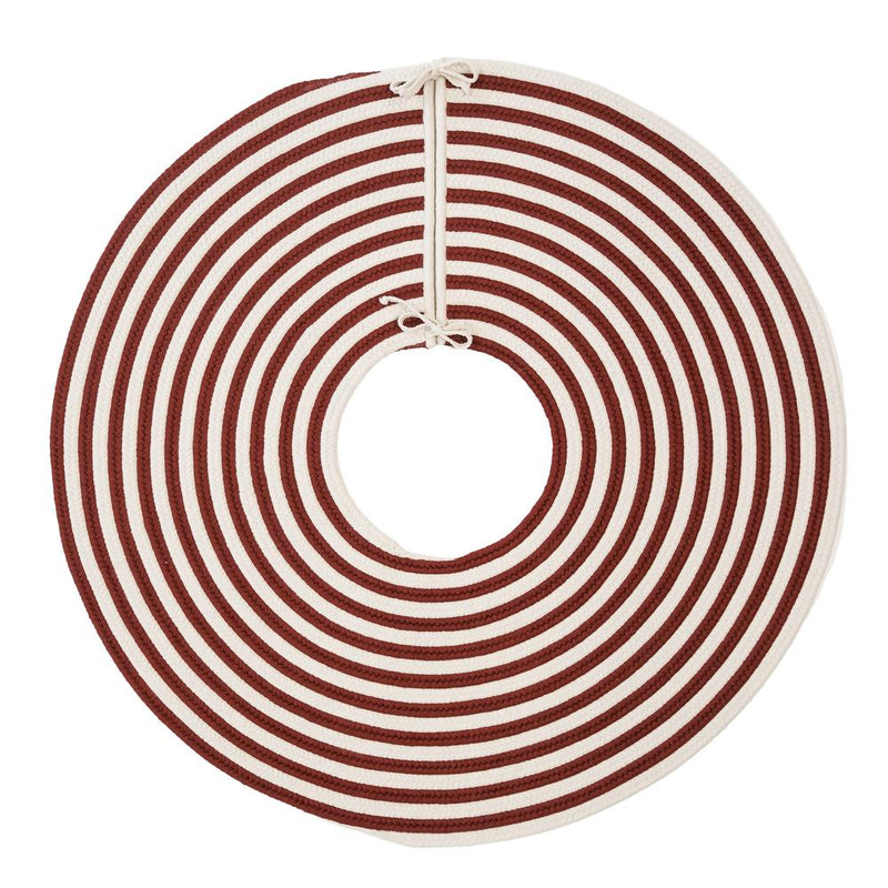 Candy Cane Round Holiday Tree Skirt - Red 50” x 50”