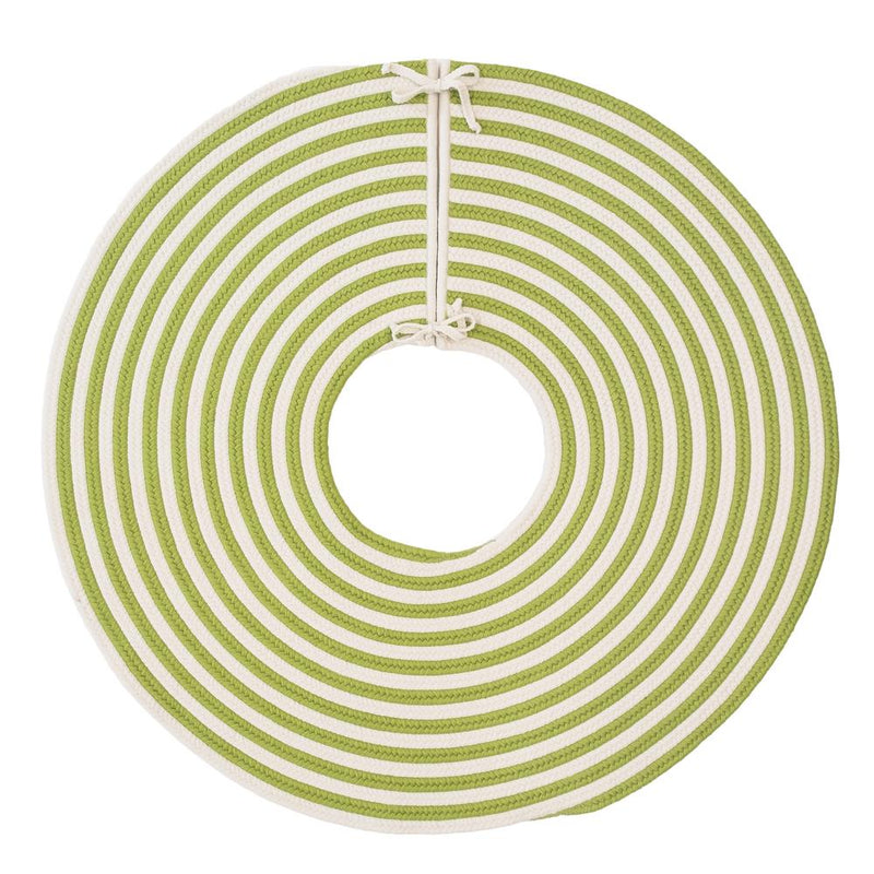 Candy Cane Round Holiday Tree Skirt - Green 50” x 50”