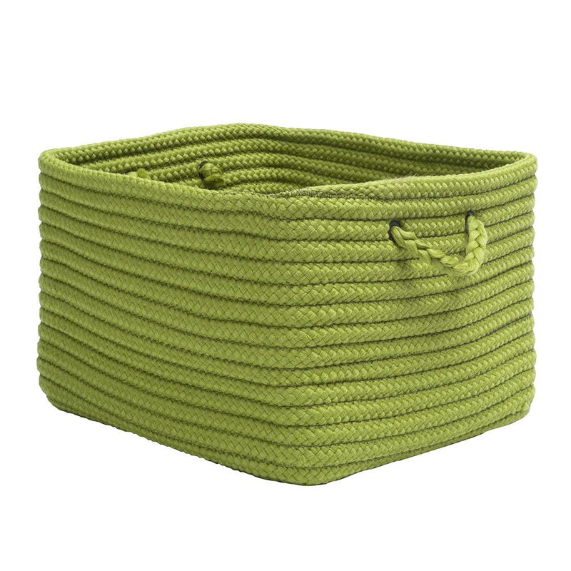 Modern Farmhouse Home Basket - Pea Green 14"x8"x10"