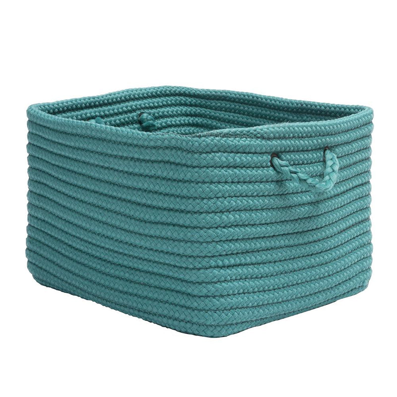 Modern Farmhouse Home Basket - Blue Lagoon 16"x8"x10"