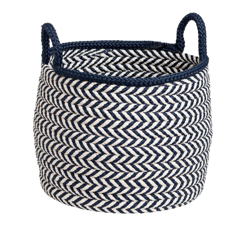 Prevé Basket - White & Navy 12"x12"x12"