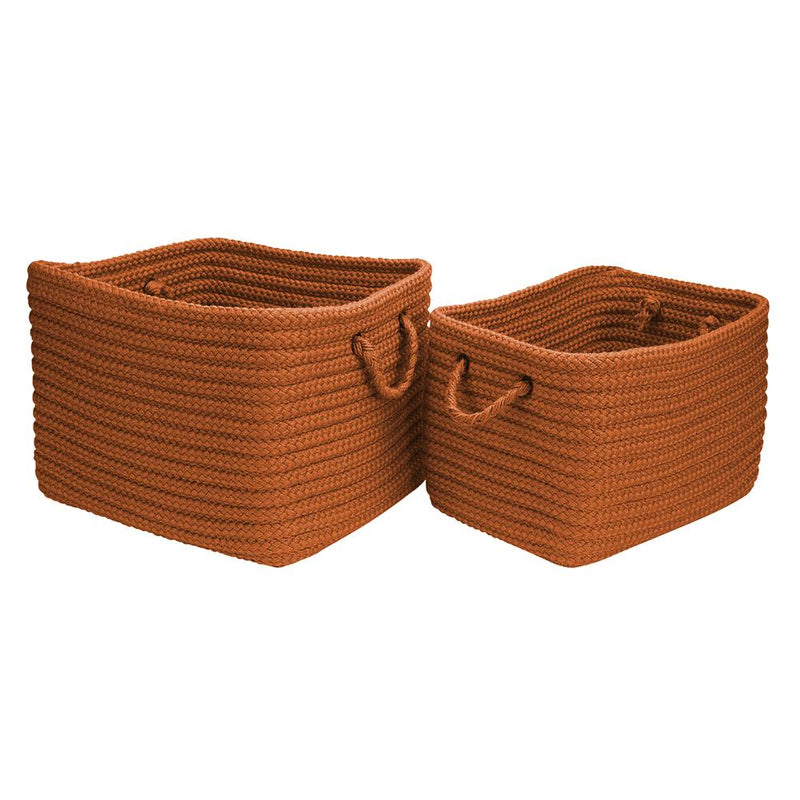 Modern Farmhouse Braided Mudroom Storage - Orange 16"x12"x10"