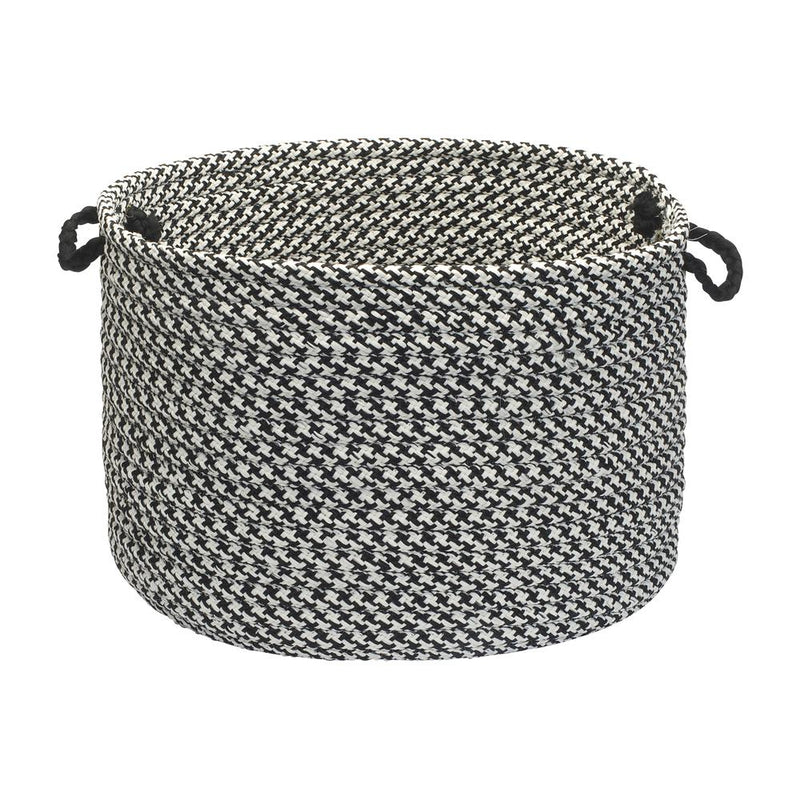 Outdoor Houndstooth Tweed - Black 18"x12" Utility Basket