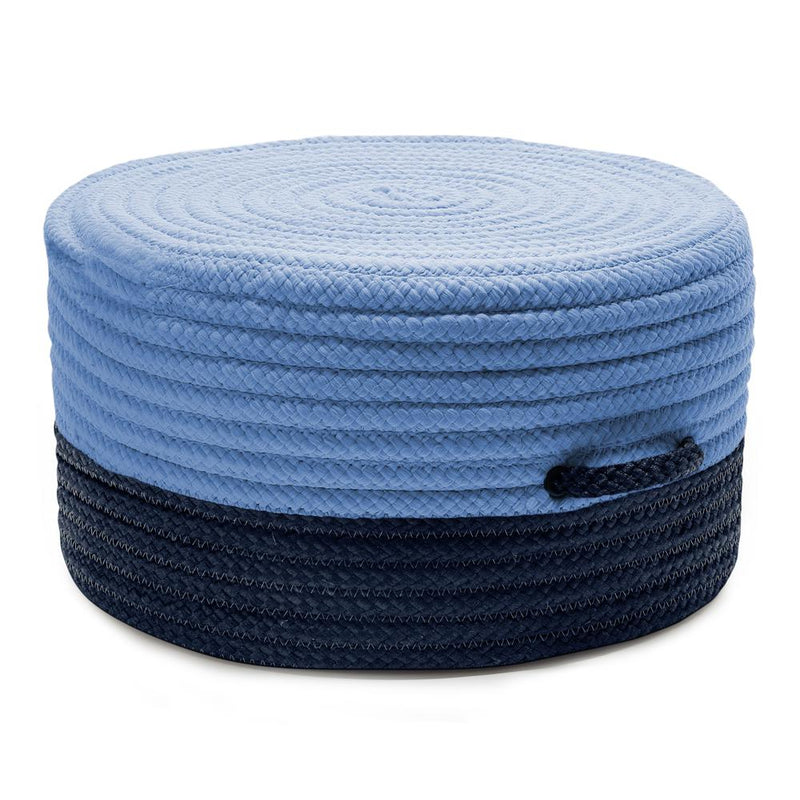 Color Block Pouf Navy/Blue 20"x20"x11"