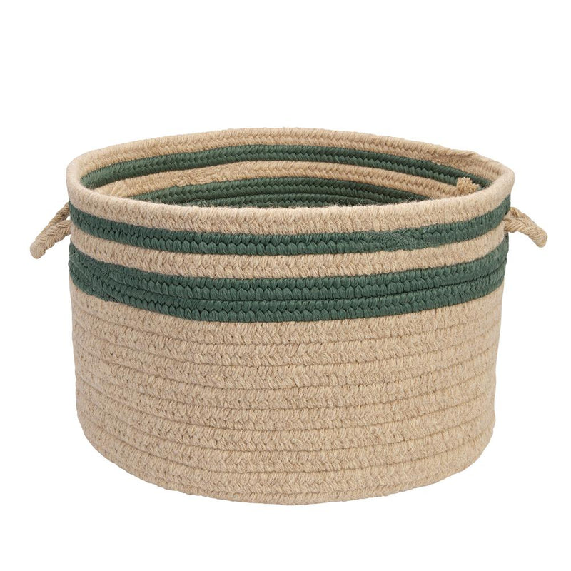 Cabin Stripe Storage - Myrtle Green 18"x12" Storage Basket