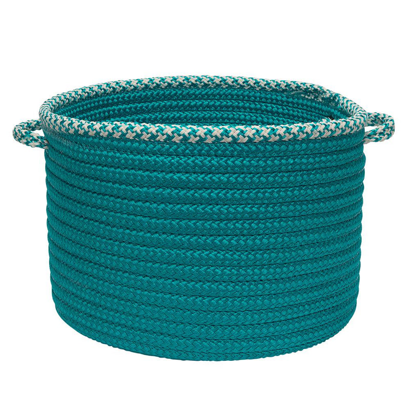 Houndstooth Bright Edge - Turquoise 18"x12" Basket