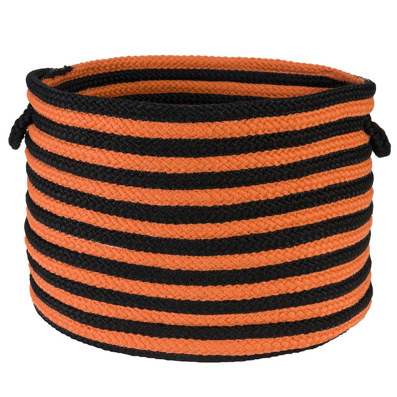 Spunky Stripe Basket Black & Orange 14"x10"