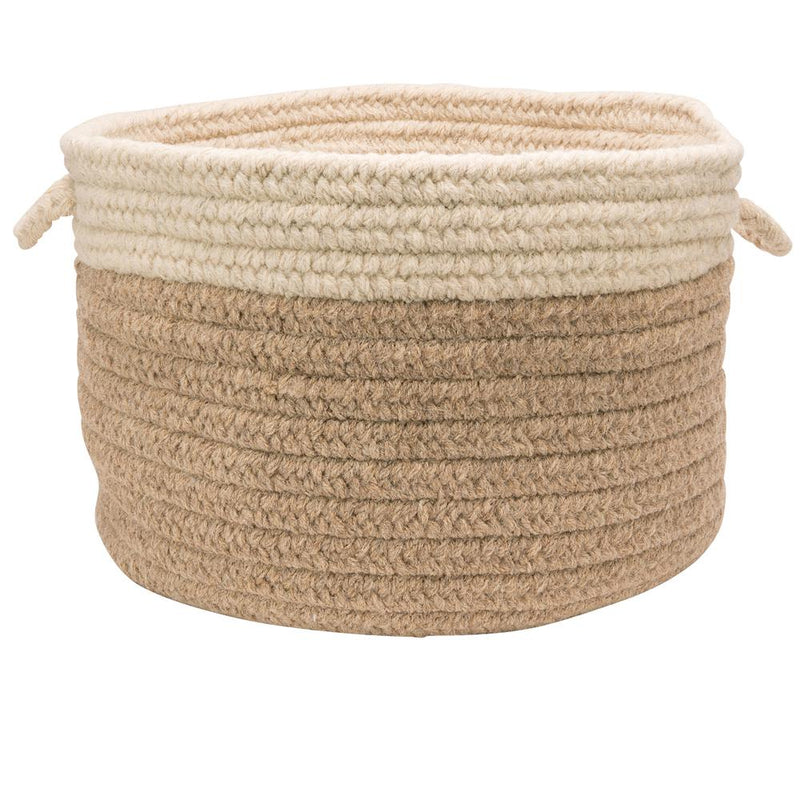 Chunky Nat Wool Dipped Basket - Beige/Nat 18"x12"