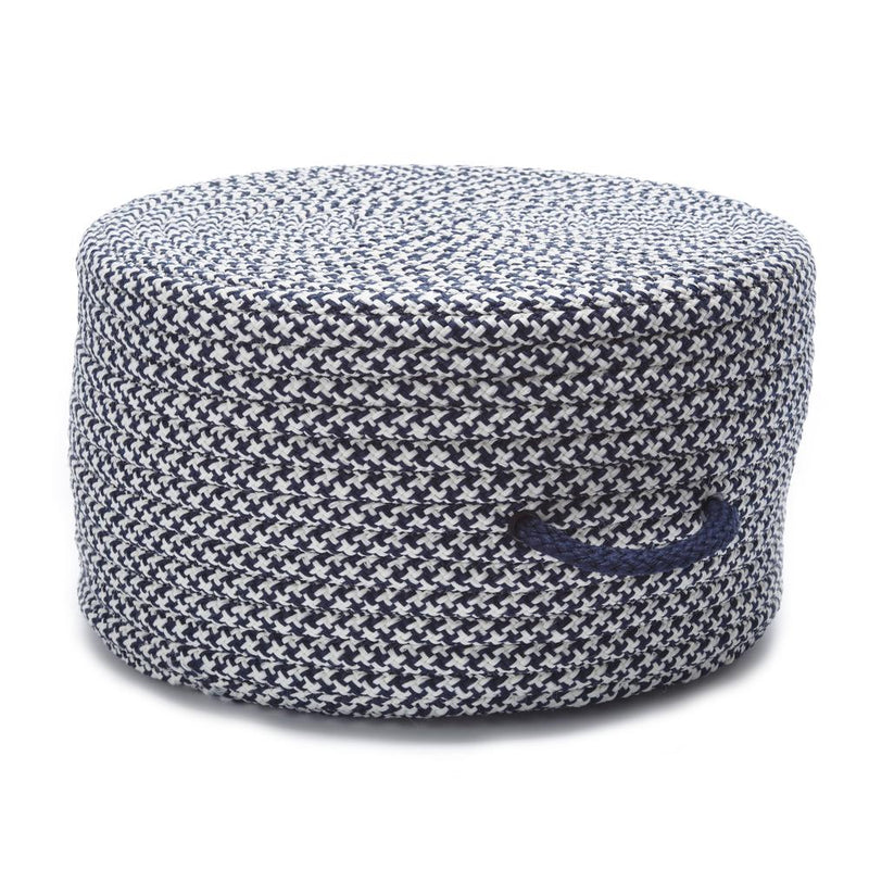 Houndstooth Pouf Navy 20"x20"x11"