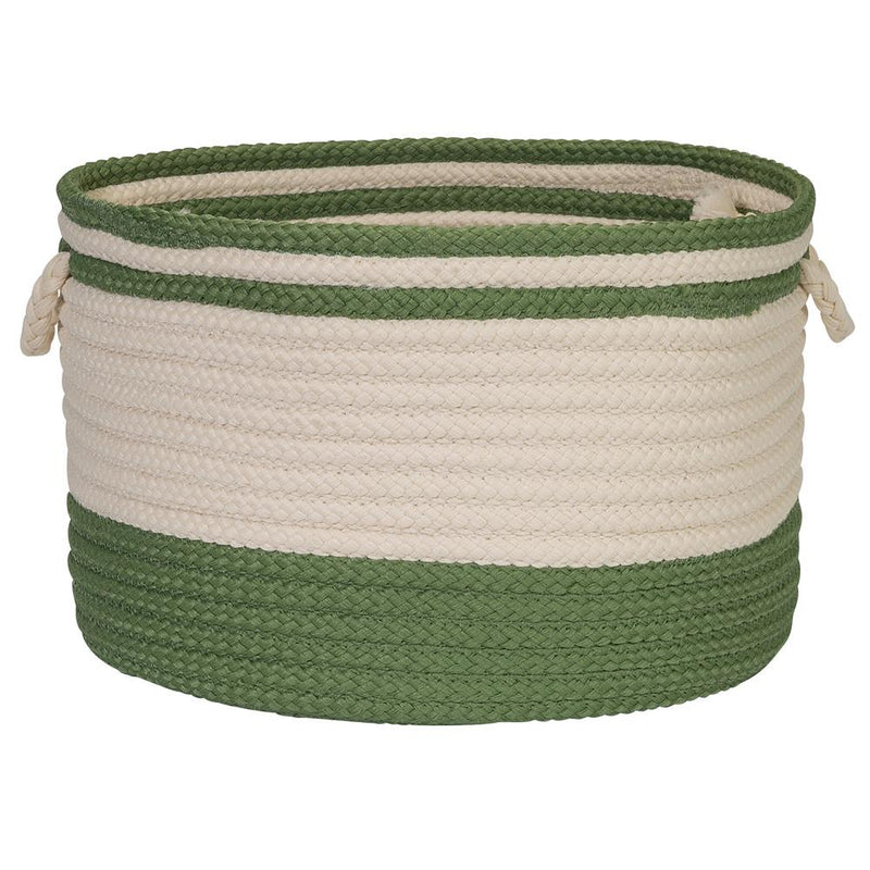 Bar Harbor Moss Green Band BSKT 18x18x12