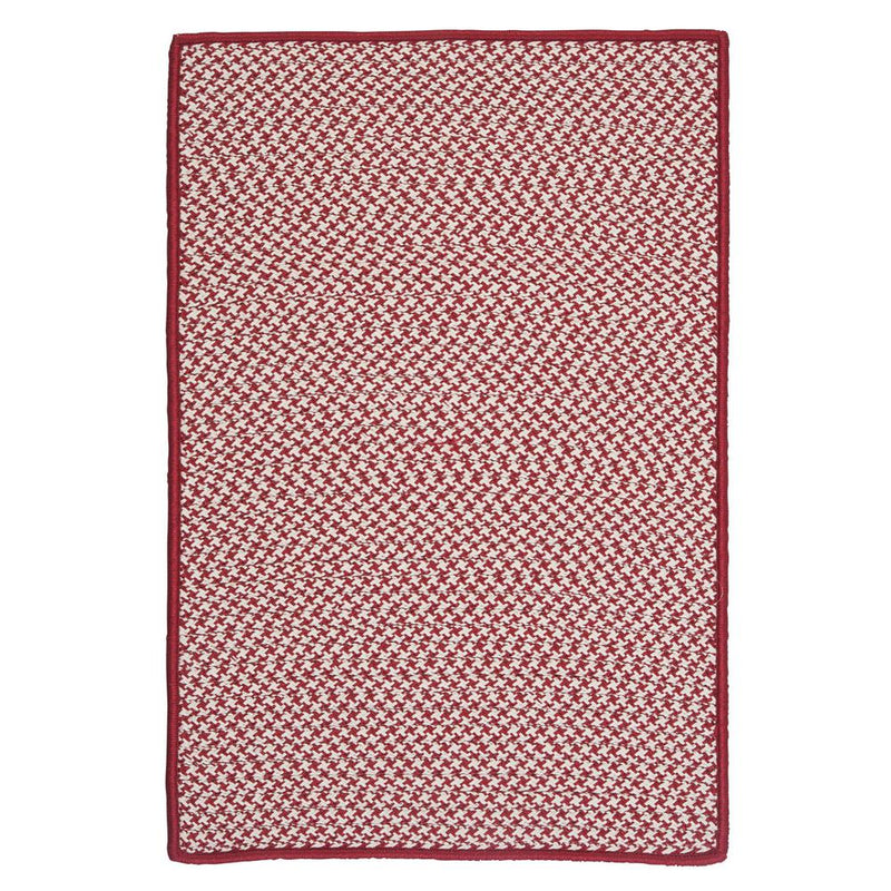 Outdoor Houndstooth Tweed - Sangria 8'x11'