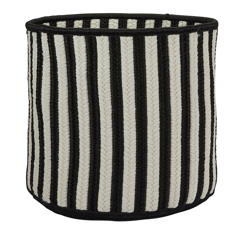 Baja Stripe Basket - Black 12 x12 x10  Storage Basket