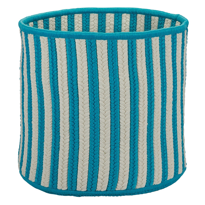 Baja Stripe Basket - Teal 14"x14"x12" Storage Basket