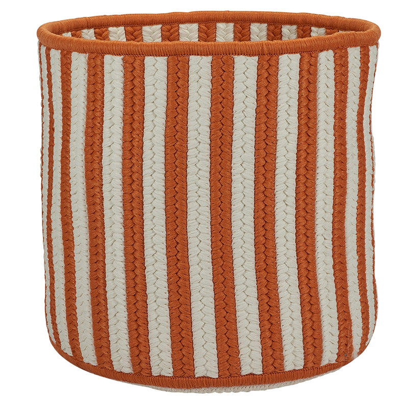 Baja Stripe Basket - Orange 14 x14 x12  Storage Basket