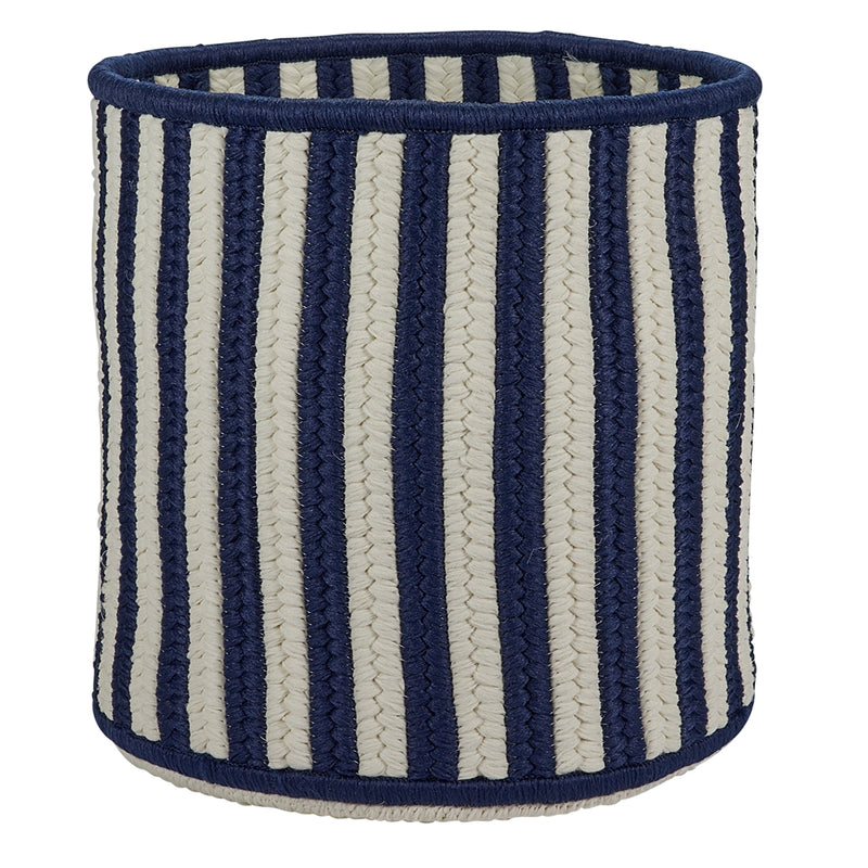 Baja Stripe Basket - Navy 14 x14 x12  Storage Basket