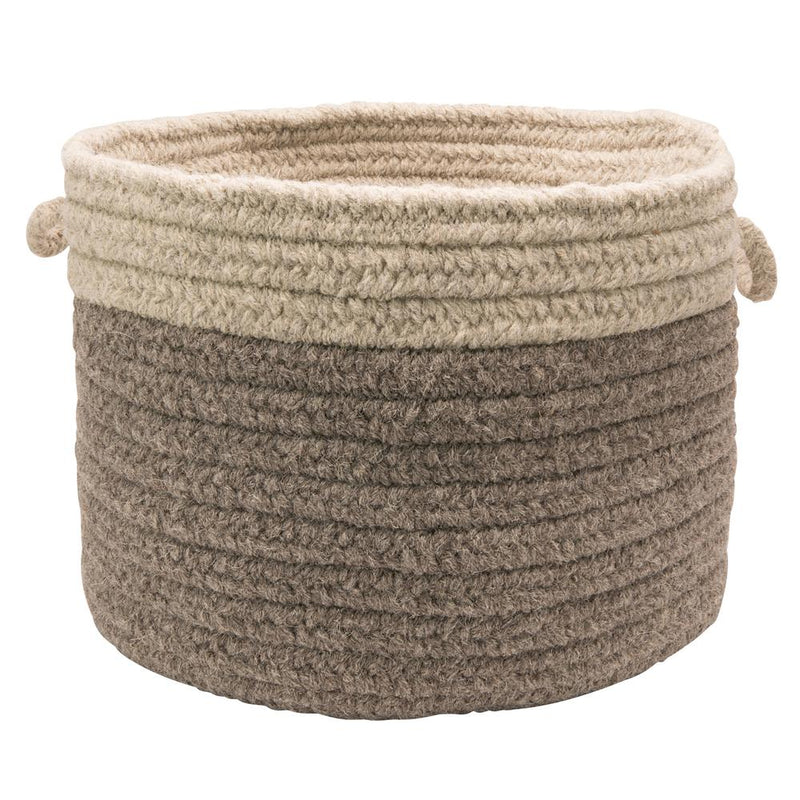 Chunky Nat Wool Dipped Basket - Dark Gray/Light Gray 18"x12"