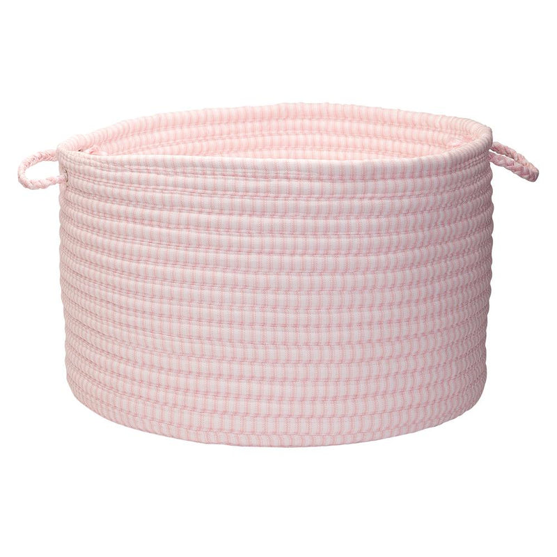 Ticking Solids Pink 18"x12" Basket