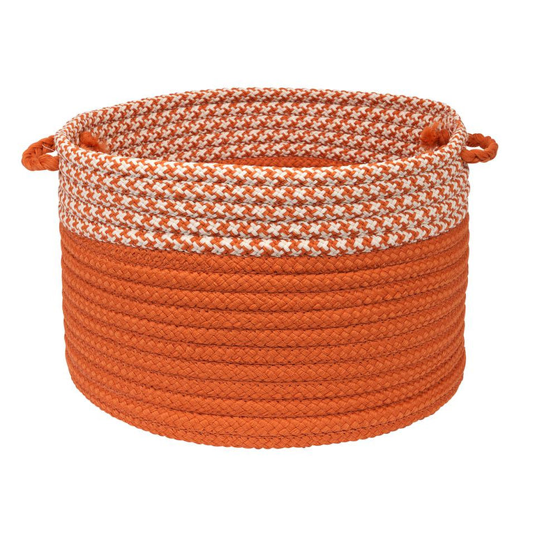 Houndstooth Dipped Basket - Orange 14"x10"