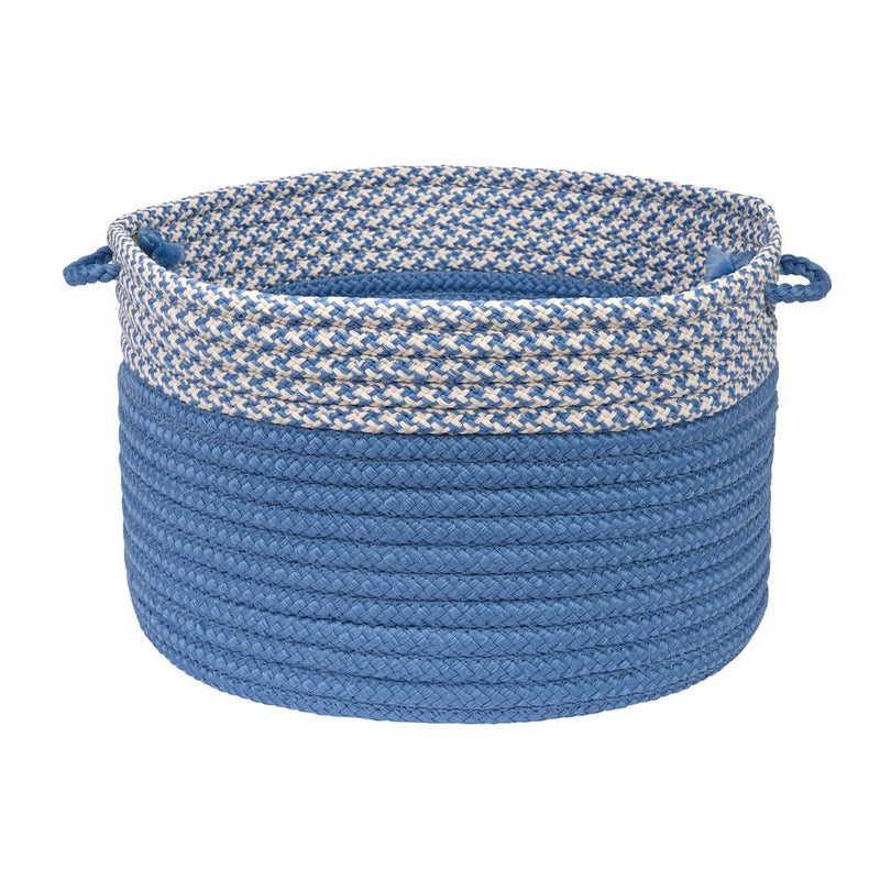 Houndstooth Dipped Basket - Blue Ice 14"x10"