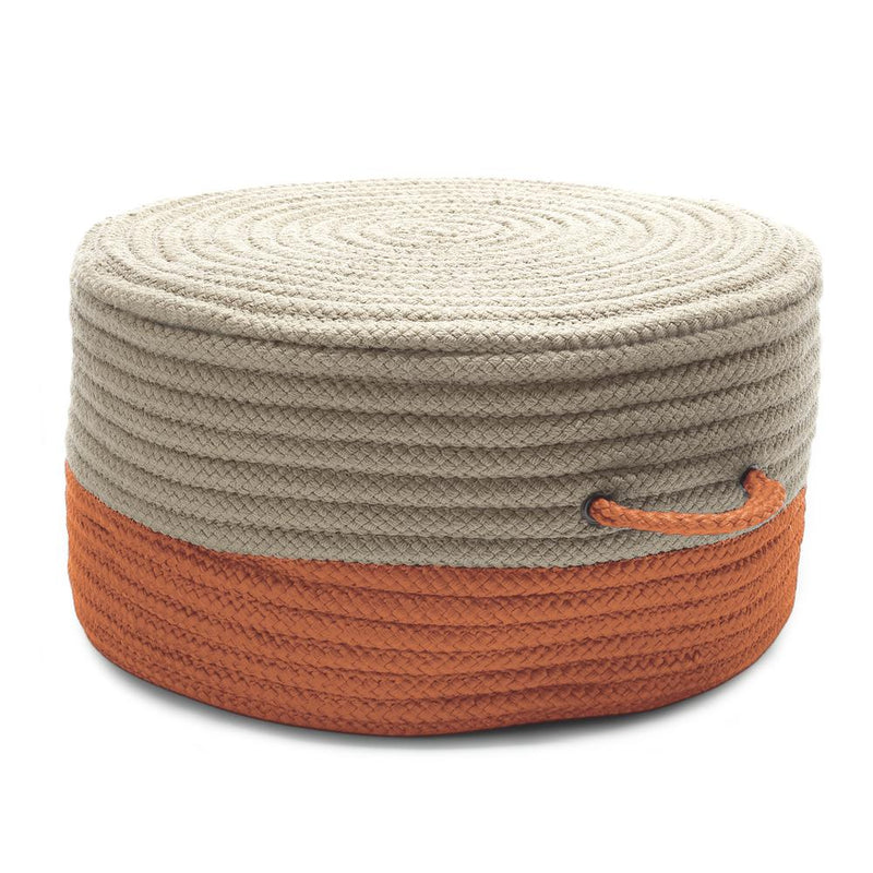 Two-Tone Pouf Orange 20"x20"x11"