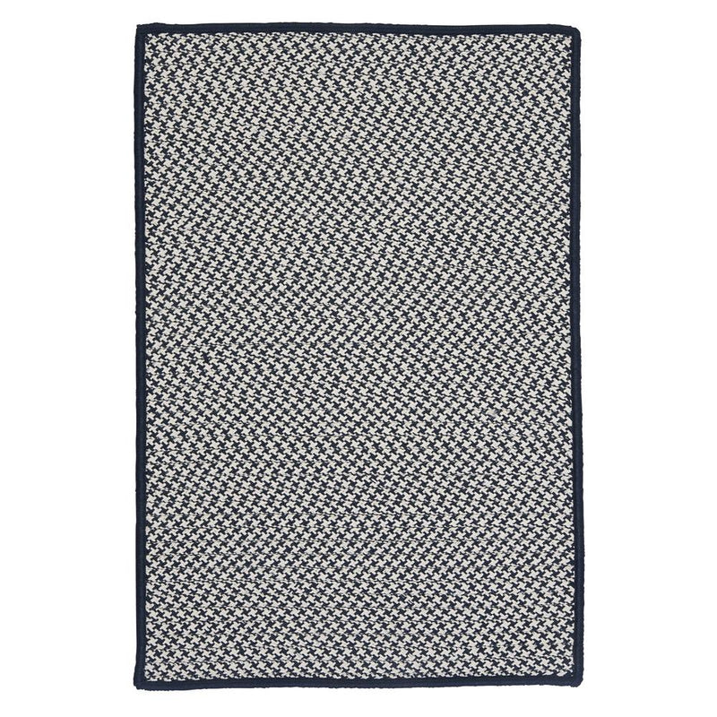 Outdoor Houndstooth Tweed - Navy 2'x4'