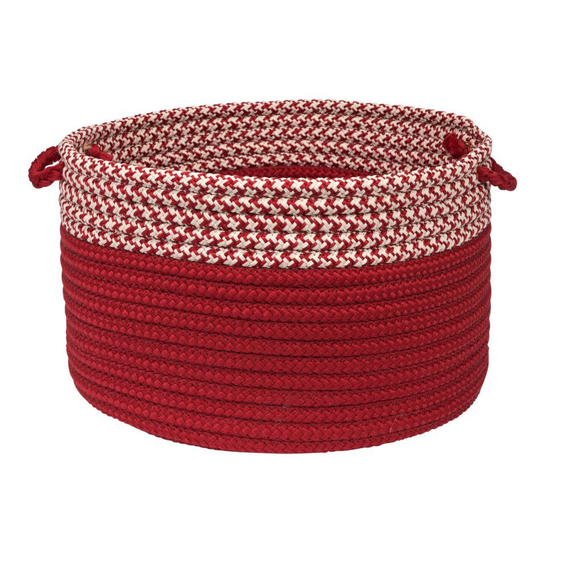 Houndstooth Dipped Basket - Red 24"x14"