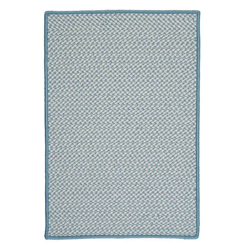 Outdoor Houndstooth Tweed - Sea Blue 7'x9'