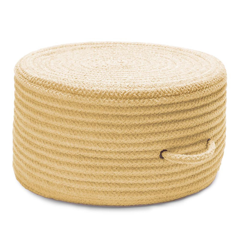 Solid Chenille Pouf Pale Banana 20x11