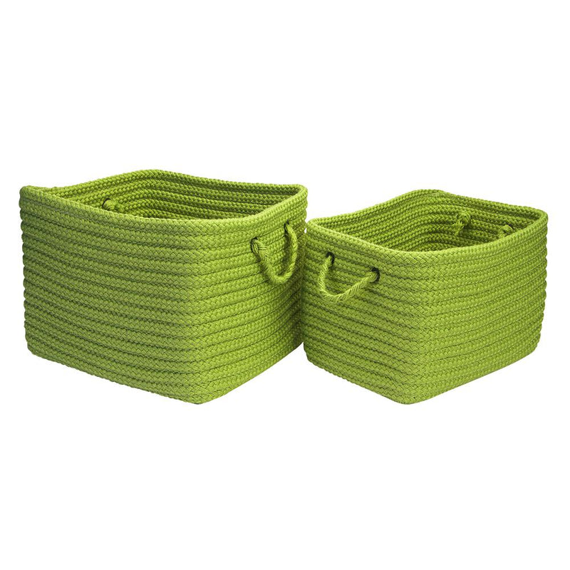 Modern Farmhouse Braided Mudroom Storage - Apple Green 16"x12"x10"