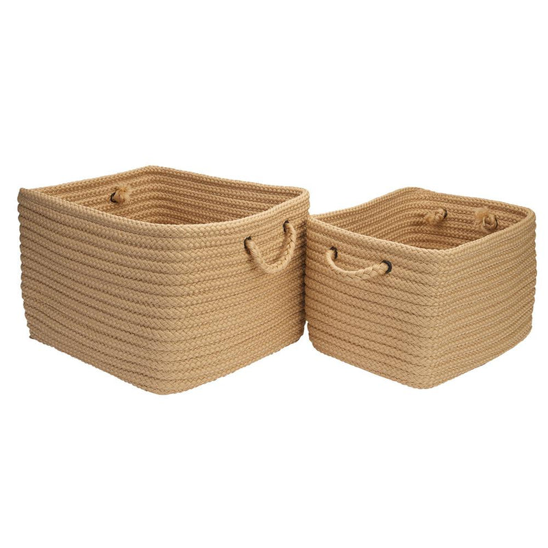 Modern Farmhouse Braided Mudroom 2-Piece Storage Set - Hazelnut