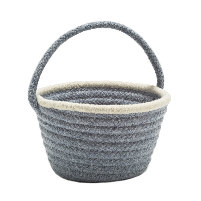 Easter Pastel Wool Basket Denim 8x12x7