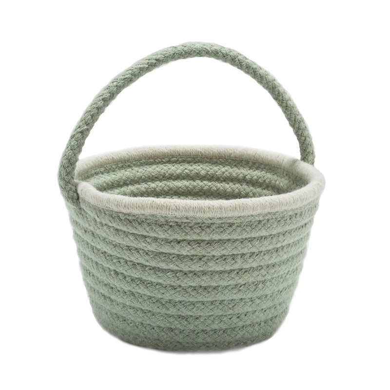 Easter Pastel Wool Basket Mint 8x12x7