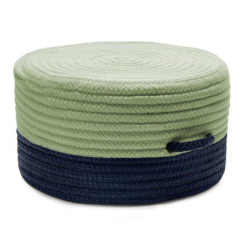 Color Block Pouf Navy/Green 20"x20"x11"