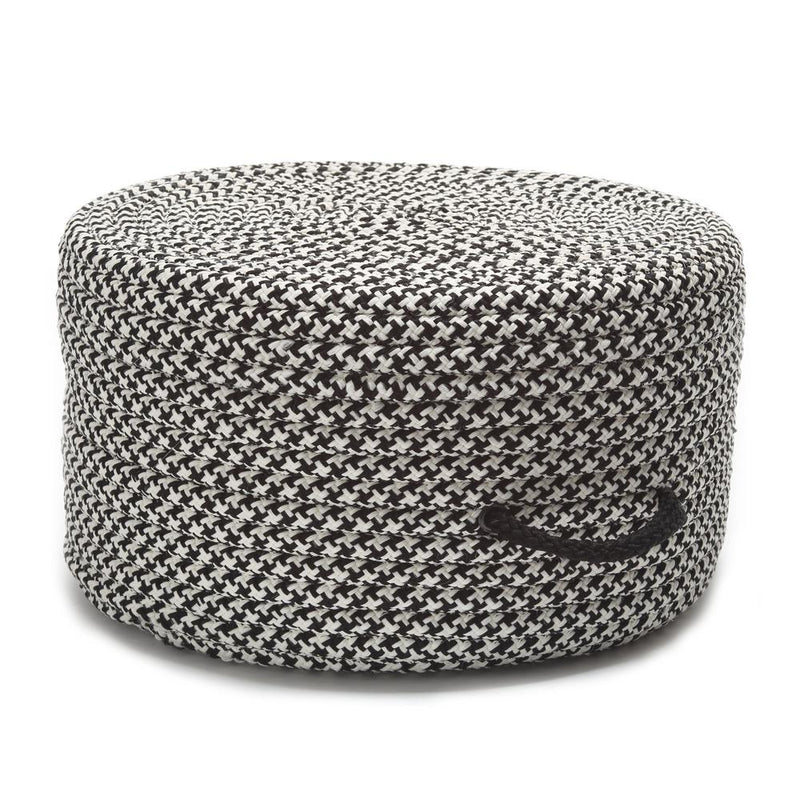 Houndstooth Pouf Black 20"x20"x11"