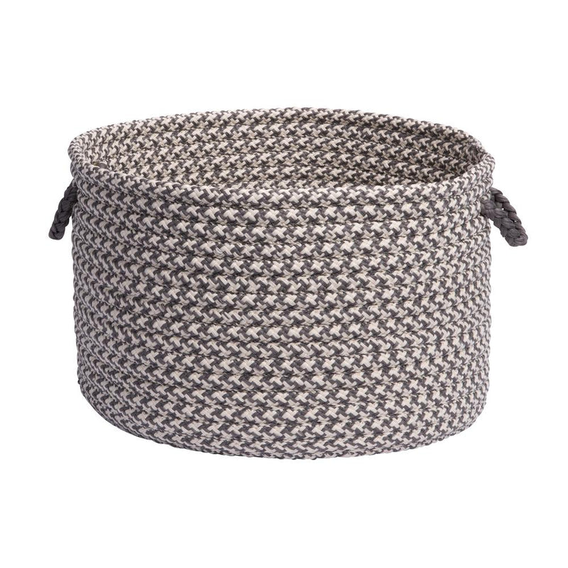 Outdoor Houndstooth Tweed - Gray Utility Basket 18"x12"