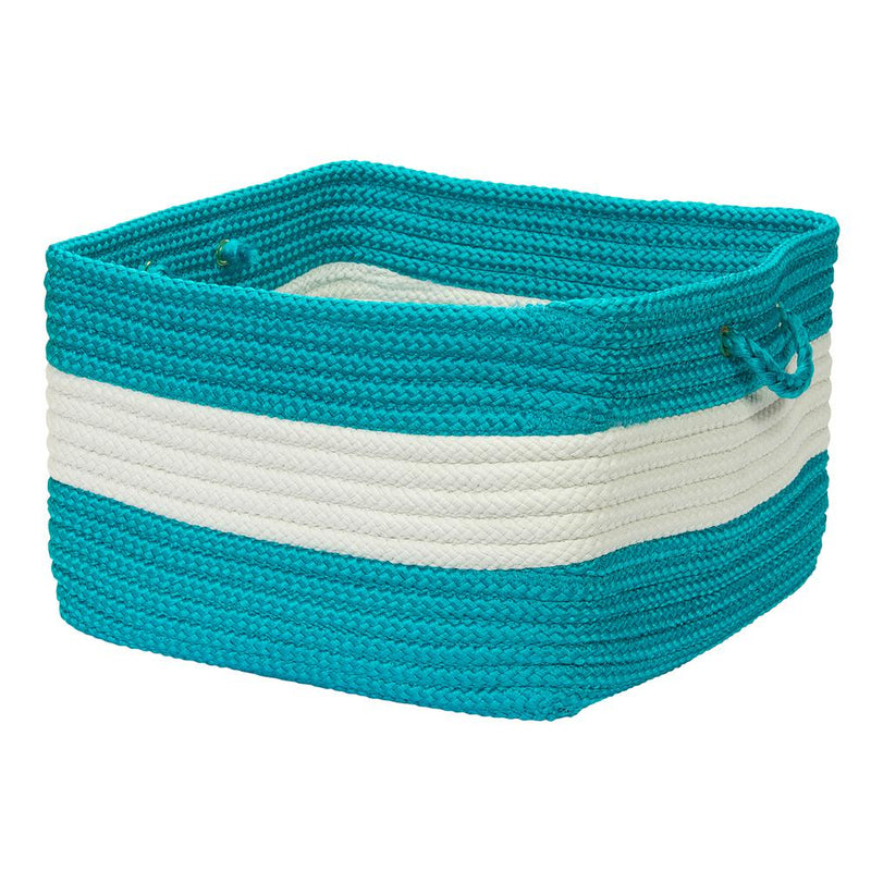 Rope Walk- Turquoise 14"x10" Utility Basket