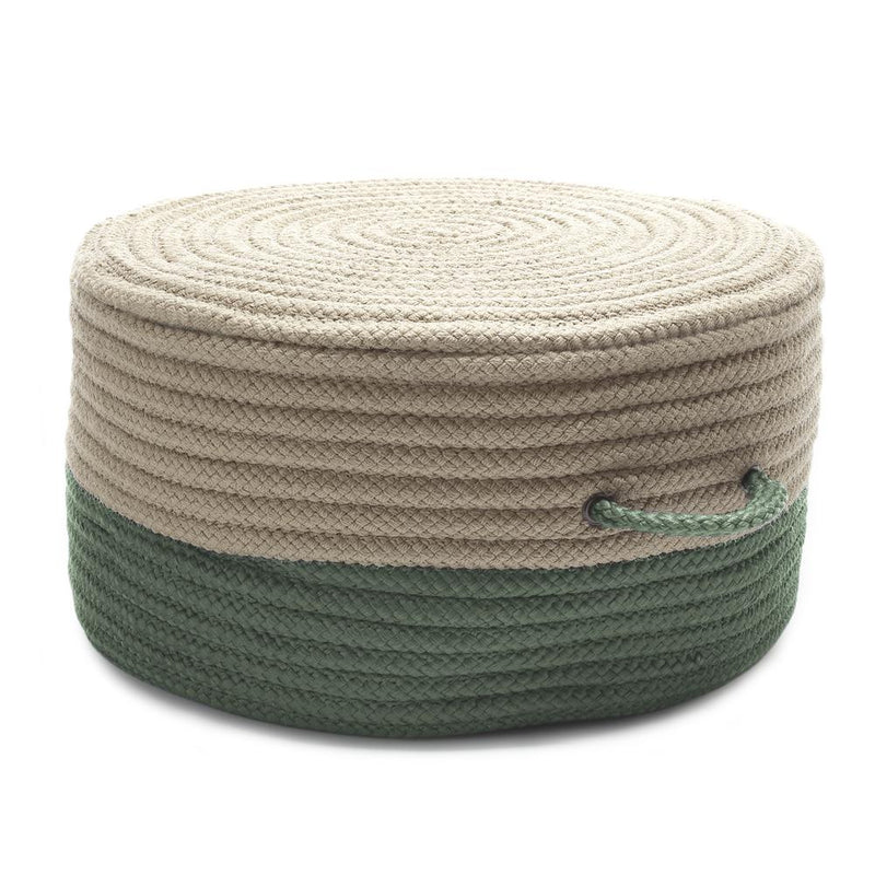 Two-Tone Pouf Moss Green 20"x20"x11"