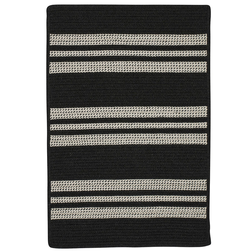 Sunbrella Southport Stripe- Black 5'x7'