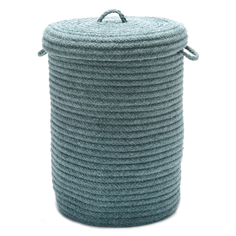 Wool Blend Teal hamper w/ lid