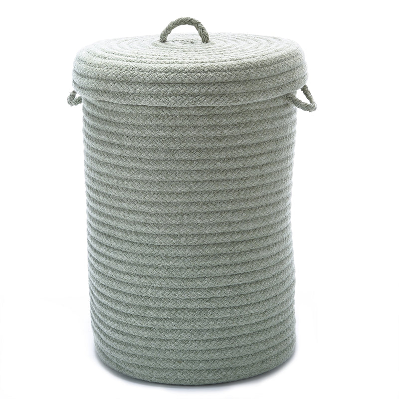 Wool Blend Moss Green hamper w/ lid