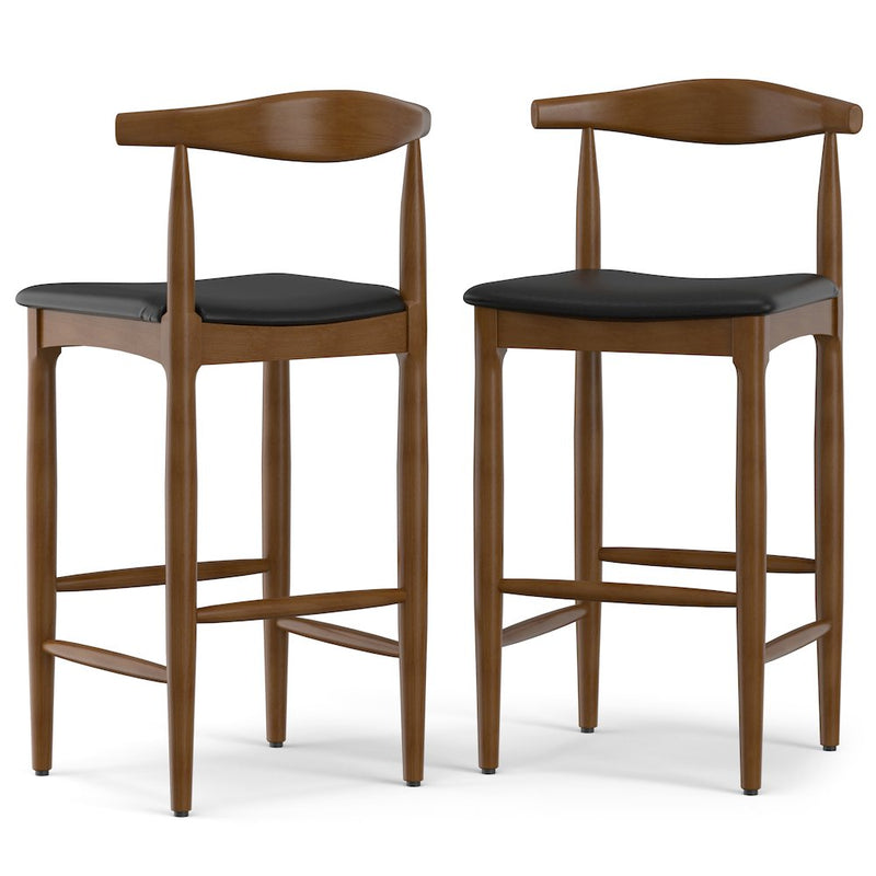 Molly Bar Stool In Black Vegan Faux Leather