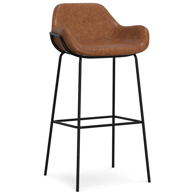 Mira Bar Stool In Distressed Tan  Vegan Faux Leather